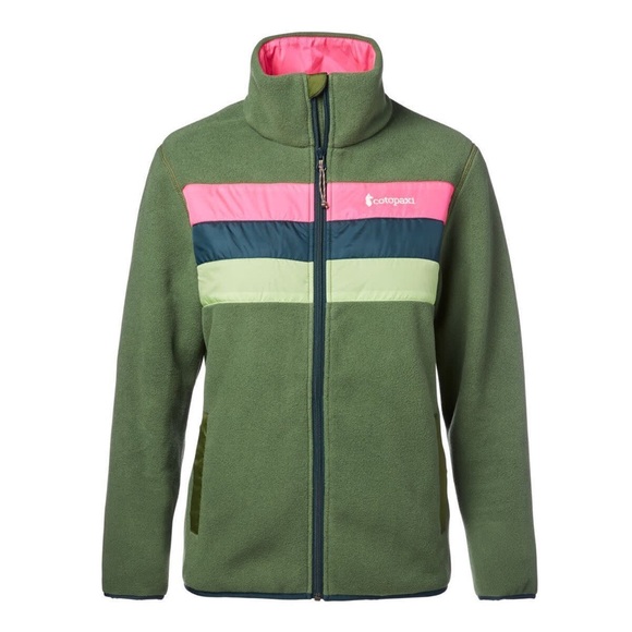 Cotopaxi Green Fleece Jacket with Pink Accents